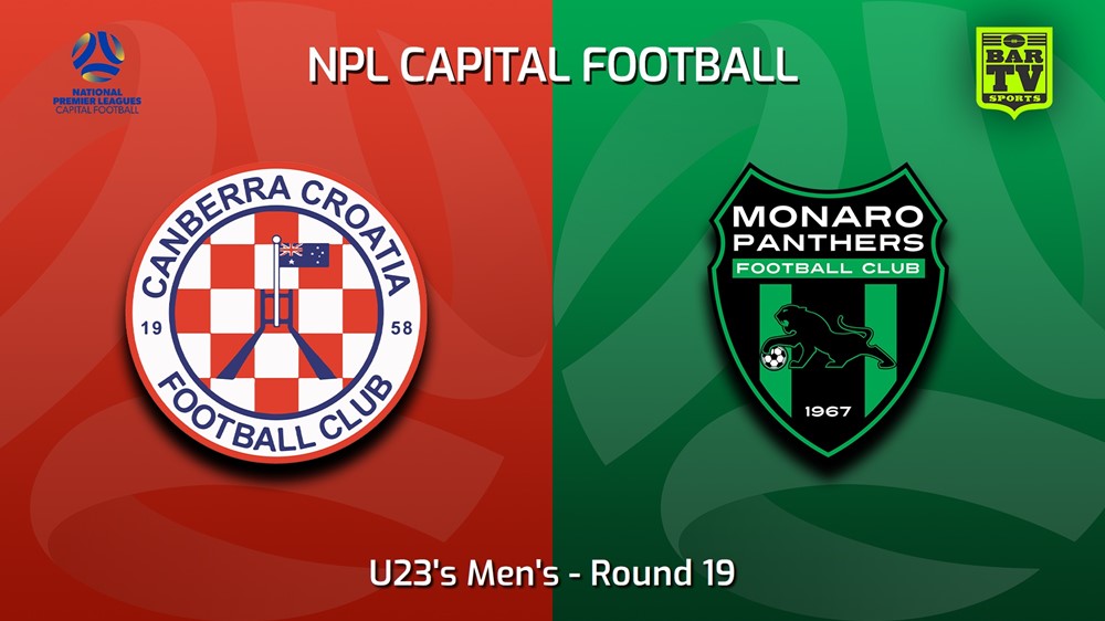 230819-Capital NPL U23 Round 19 - Canberra Croatia FC U23 v Monaro Panthers U23 Slate Image