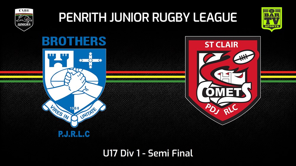 230813-Penrith & District Junior Rugby League Semi Final - U17 Div 1 - Brothers v St Clair Slate Image