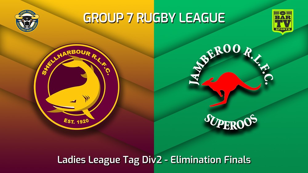230826-South Coast Elimination Finals - Ladies League Tag Div2 - Shellharbour Sharks v Jamberoo Superoos Minigame Slate Image