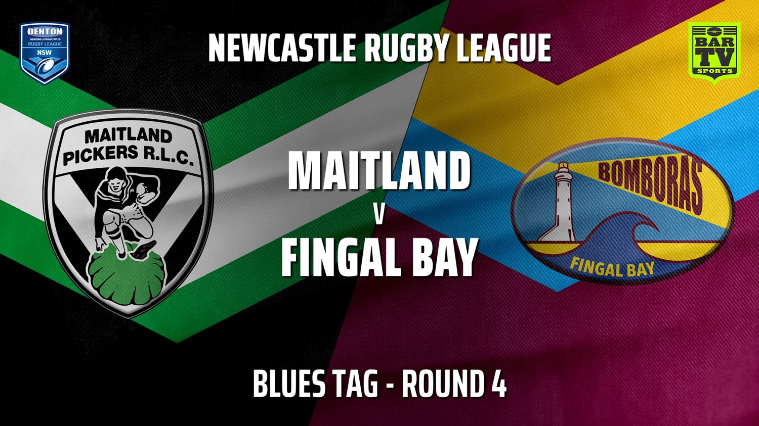 Newcastle Rugby League Round 4 - Blues Tag - Maitland Pickers v Fingal Bay Bomboras Slate Image