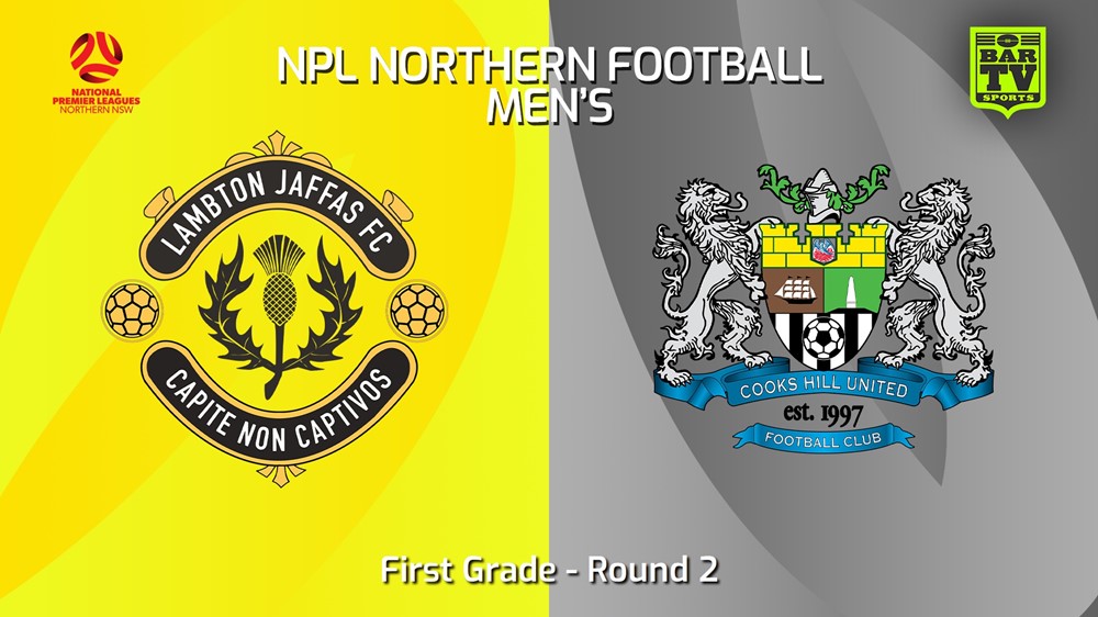 240303-NNSW NPLM Round 2 - Lambton Jaffas FC v Cooks Hill United FC Slate Image