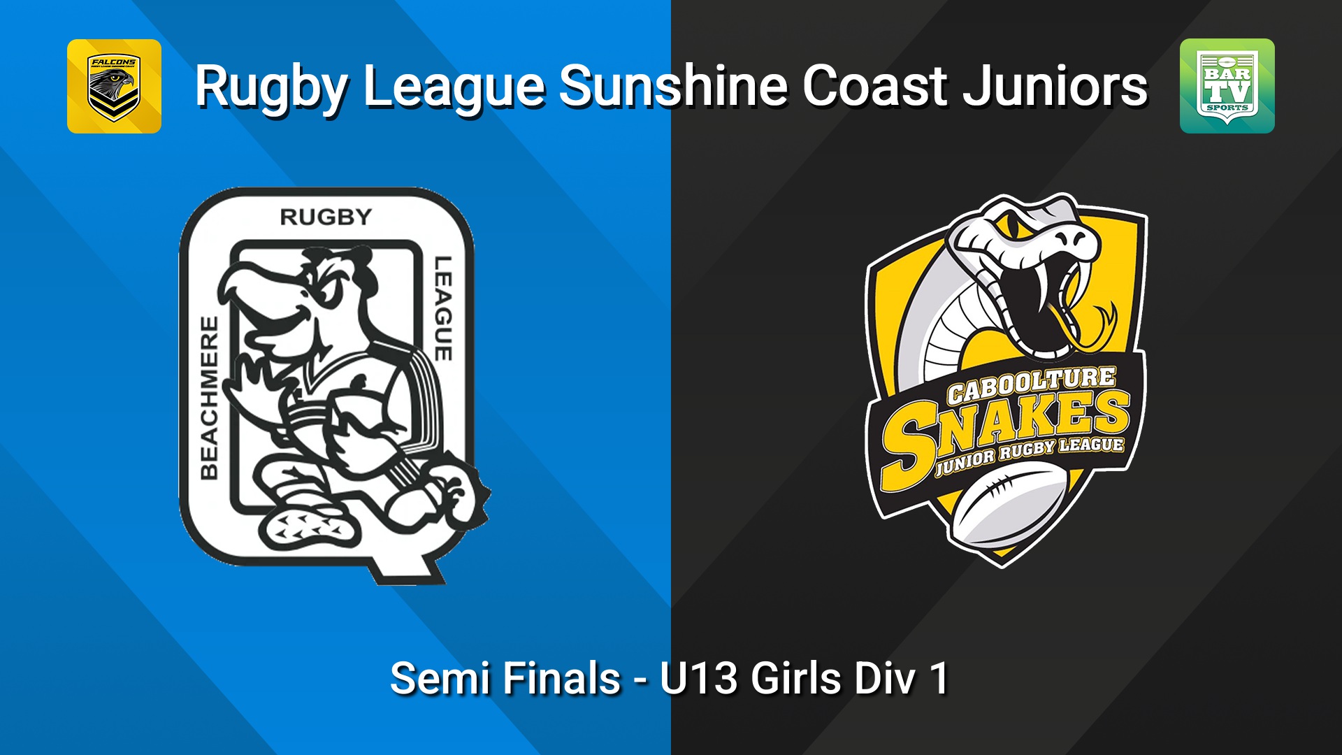260822-video-Sunshine Coast Junior Rugby League Semi Finals - U13 Girls Div 1 - Beachmere Pelicans JRL v Caboolture Snakes JRL Slate Image