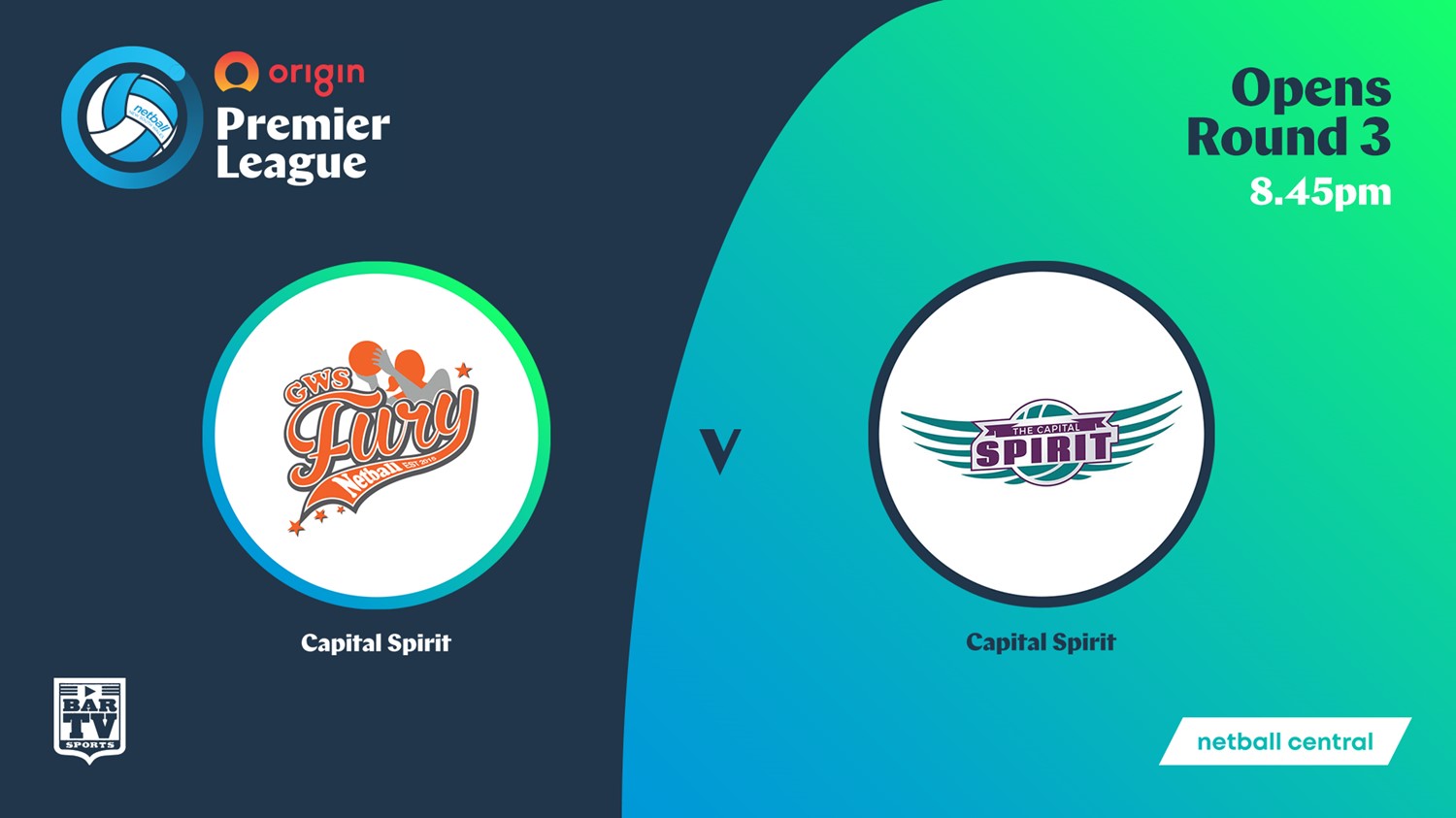 NSW Prem League Round 3 - Opens - GWS Fury v Capital Spirit Minigame Slate Image