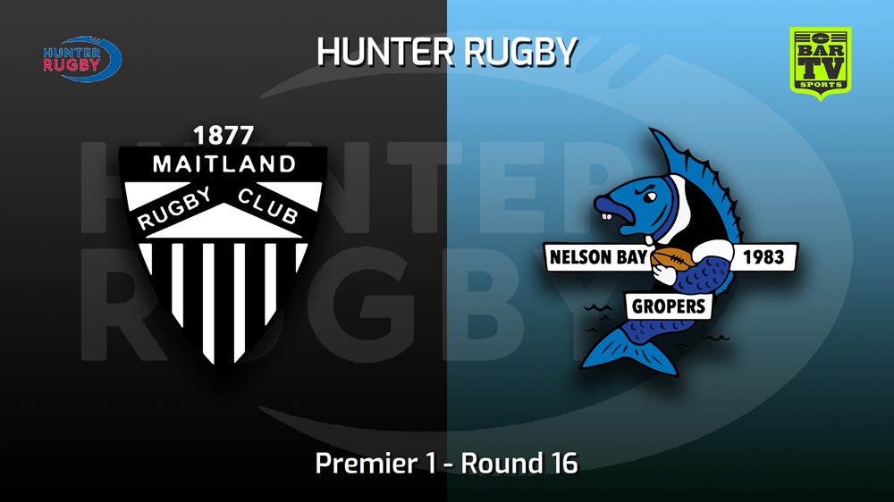 MINI GAME: Hunter Rugby Round 16 - Premier 1 - Maitland v Nelson Bay Gropers Slate Image