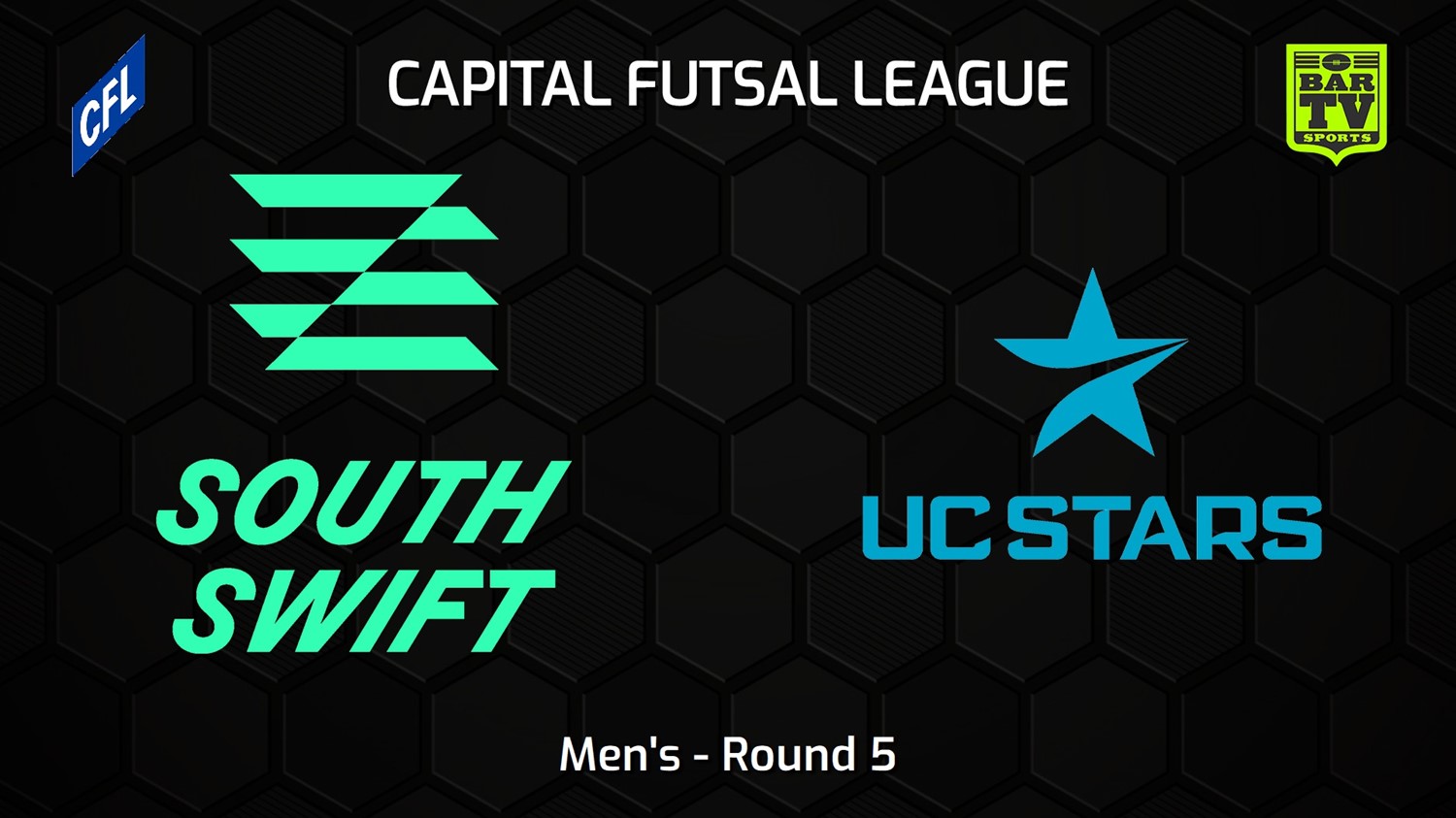 231117-Capital Football Futsal Round 5 - Men's - South Canberra Swift v UC Stars FC Minigame Slate Image