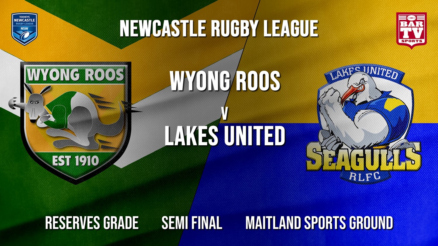 Newcastle Rugby League Semi Final - Reserves Grade - Wyong Roos v Lakes United Slate Image