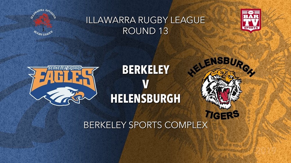 Illawarra Rugby League  Round 16 - 1st Grade - Berkeley Eagles v Helensburgh Tigers Slate Image
