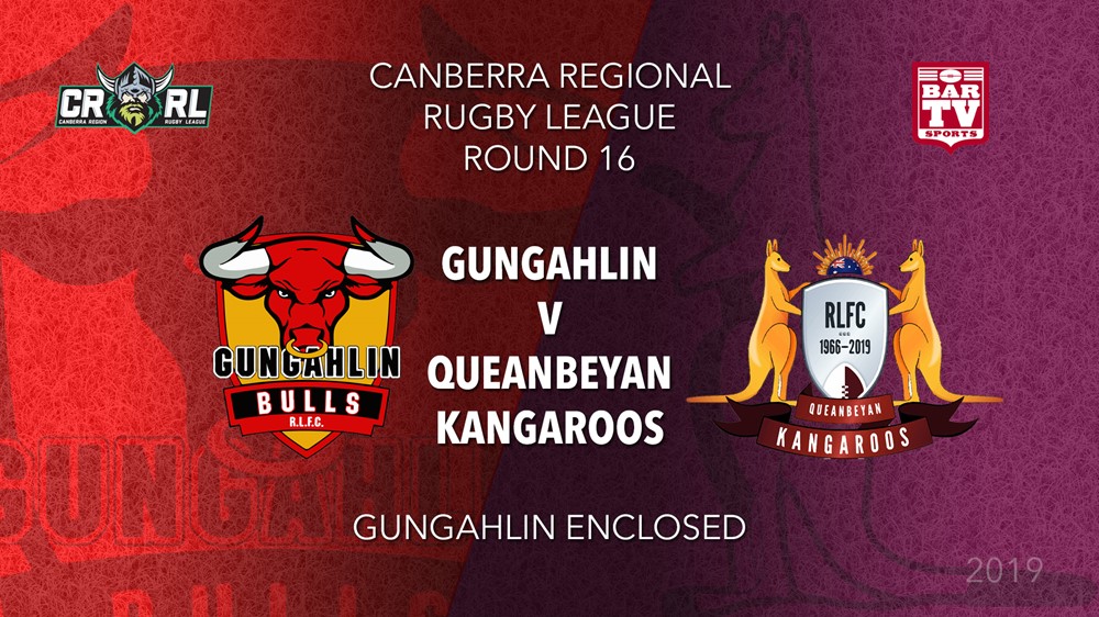 CRRL Round 16 - 1st Grade - Gungahlin Bulls v Queanbeyan Kangaroos Slate Image