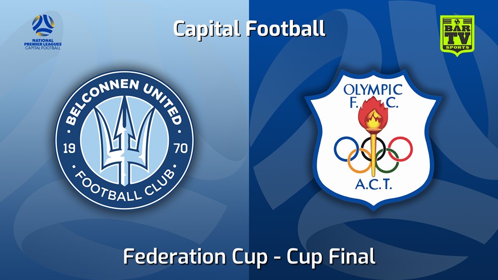 220604-Federation Cup Cup Final - Belconnen United (women) v Canberra Olympic FC (women) Slate Image