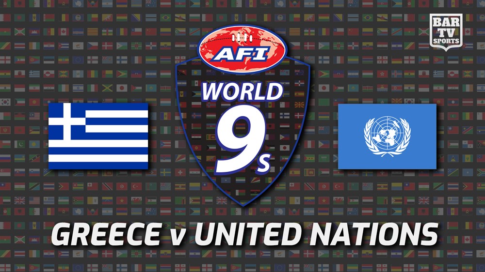 220219-Australian Football International Round 3 - World 9's - United Nations (women's) v Greece (Women's) Slate Image