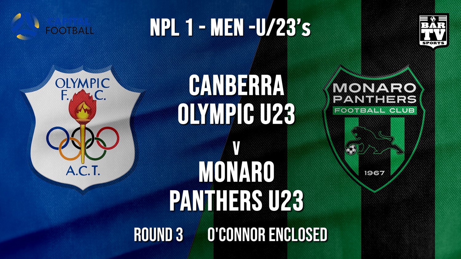 NPL1 Men - U23 - Capital Football  Round 3 - Canberra Olympic U23 v Monaro Panthers U23 Minigame Slate Image