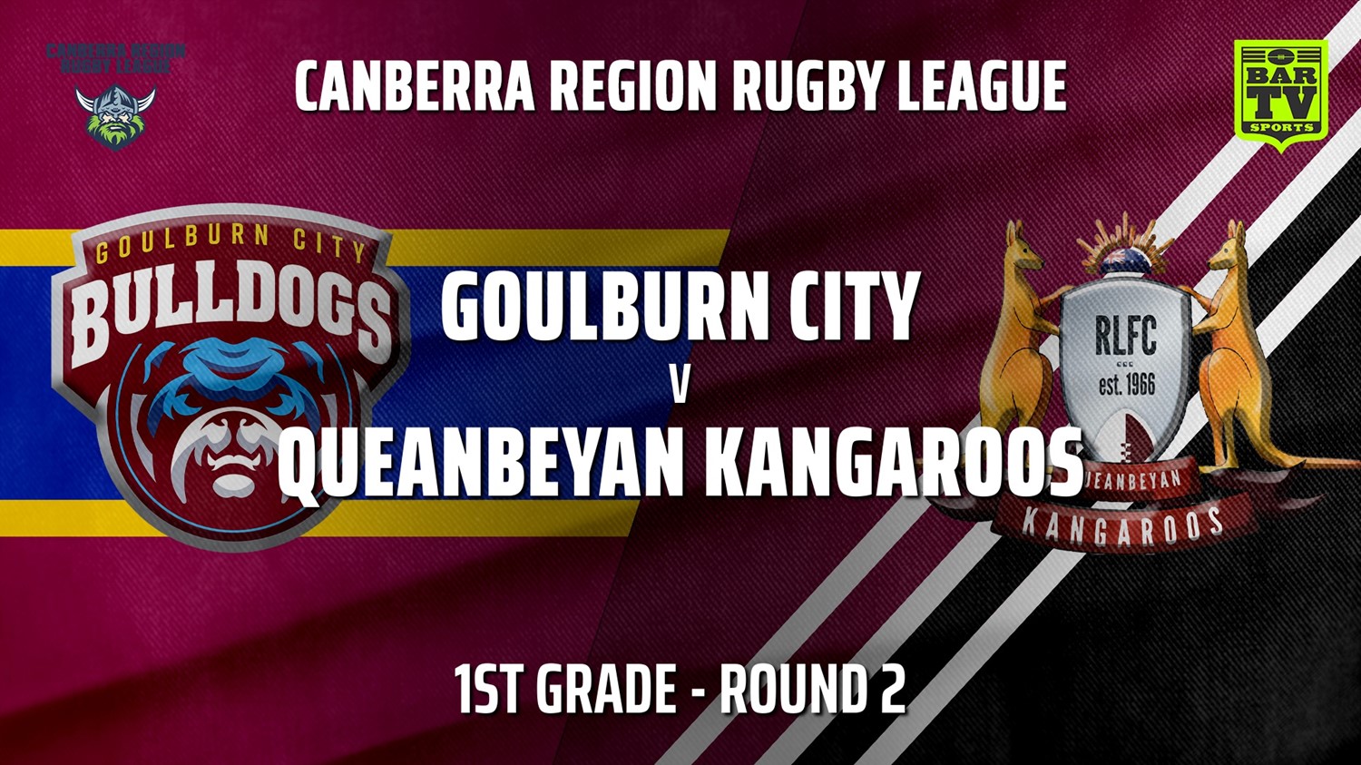 CRRL Round 2 - 1st Grade - Goulburn City Bulldogs v Queanbeyan Kangaroos Slate Image