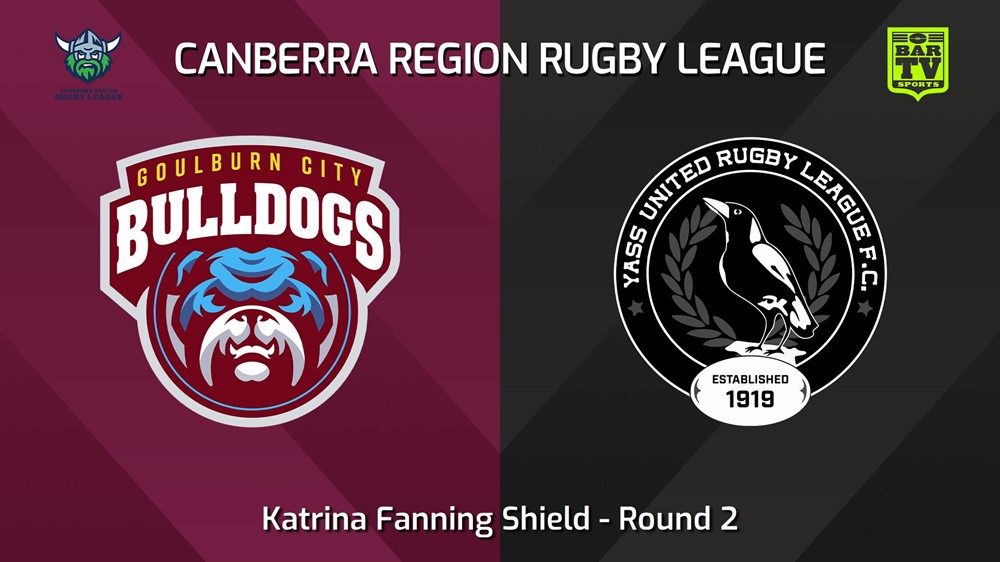 240413-Canberra Round 2 - Katrina Fanning Shield - Goulburn City Bulldogs v Yass Magpies Minigame Slate Image