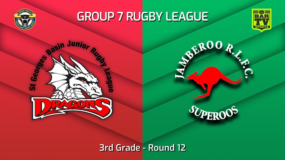 230701-South Coast Round 12 - 3rd Grade - St Georges Basin Dragons v Jamberoo Superoos Minigame Slate Image