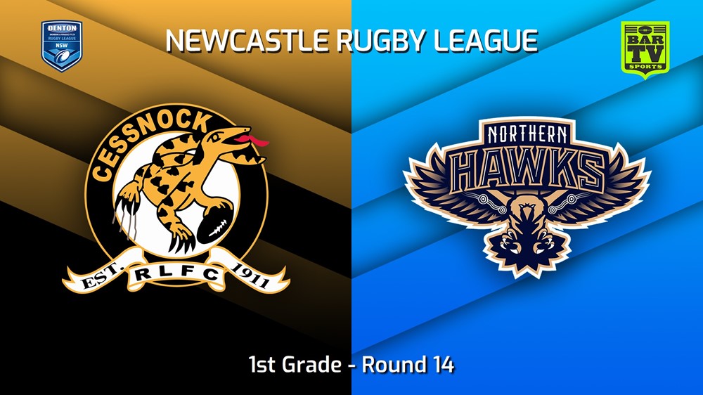 230701-Newcastle RL Round 14 - 1st Grade - Cessnock Goannas v Northern Hawks Minigame Slate Image