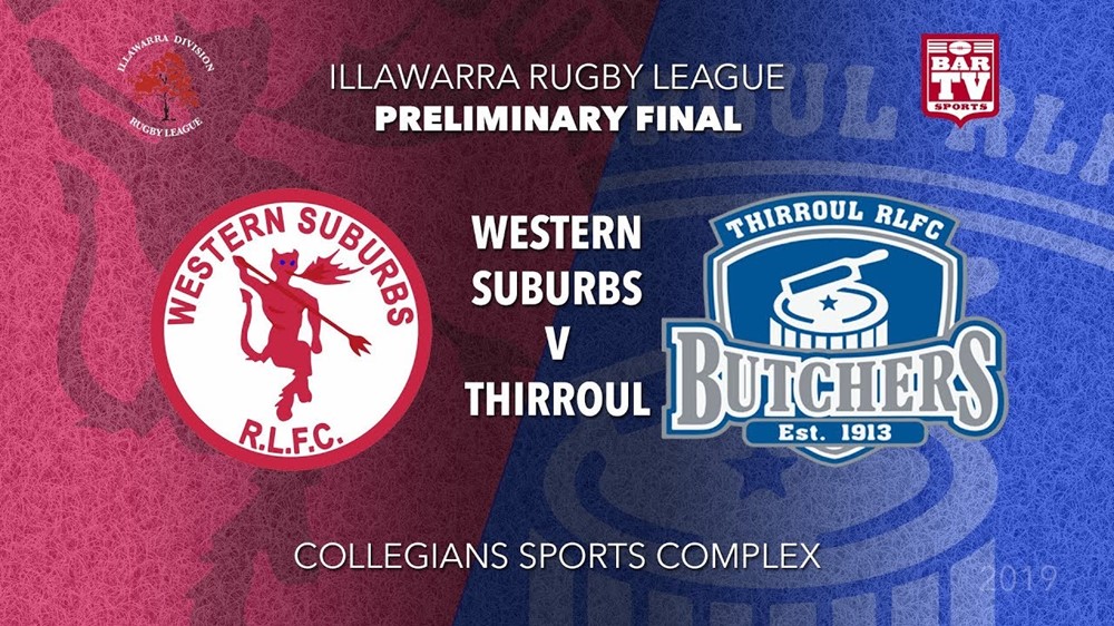 Illawarra Rugby League  Prelim Final - 1st Grade - Western Suburbs RLFC v Thirroul Butchers Slate Image