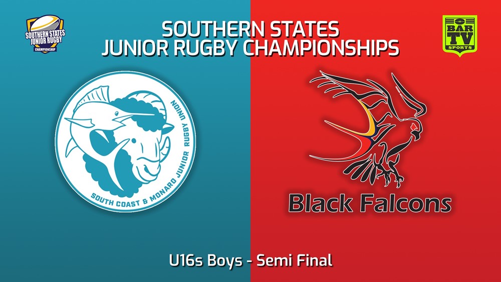 230714-Southern States Junior Rugby Championships Semi Final - U16s Boys - South Coast-Monaro v South Australia Slate Image