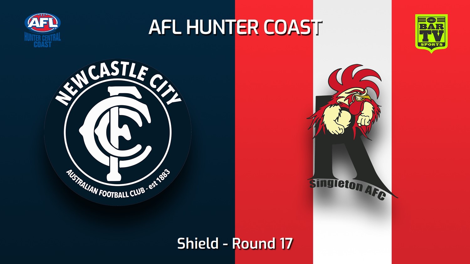 230812-AFL Hunter Central Coast Round 17 - Shield - Newcastle City  v Singleton Roosters Minigame Slate Image