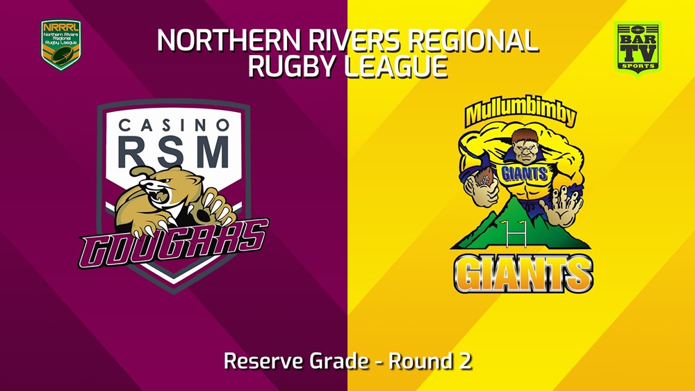 240414-Northern Rivers Round 2 - Reserve Grade - Casino RSM Cougars v Mullumbimby Giants Minigame Slate Image