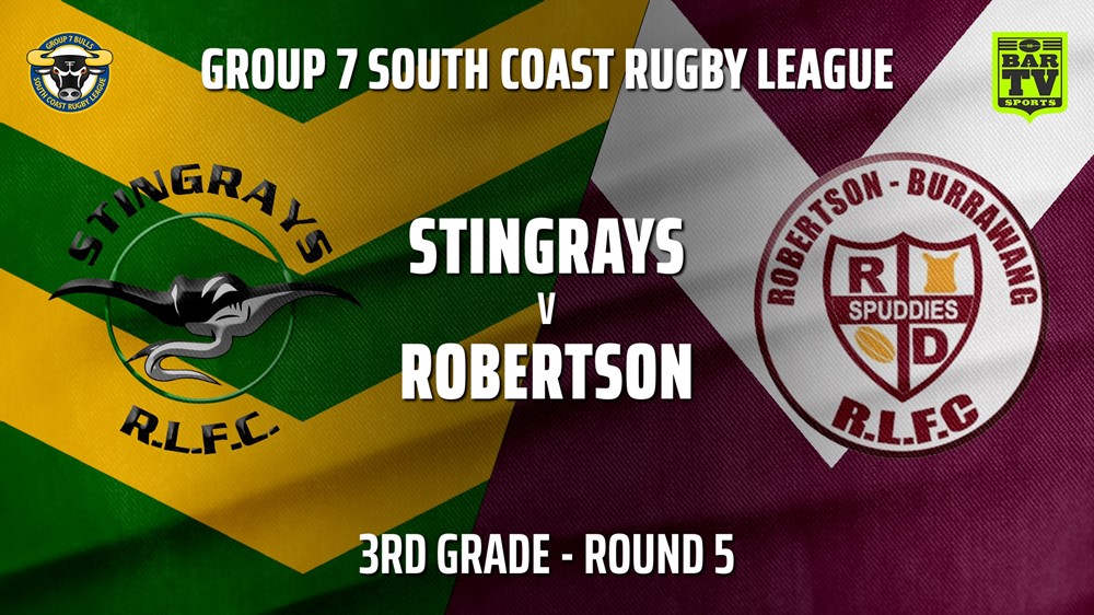 210516-Group 7 RL Round 5 - 3rd Grade - Stingrays of Shellharbour v Robertson Spuddies Slate Image