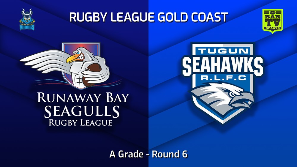 230527-Gold Coast Round 6 - A Grade - Runaway Bay Seagulls v Tugun Seahawks Minigame Slate Image