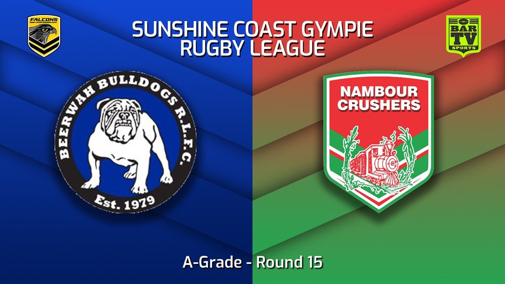 230729-Sunshine Coast RL Round 15 - A-Grade - Beerwah Bulldogs v Nambour Crushers Minigame Slate Image
