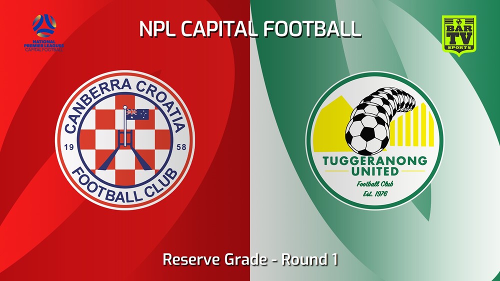 240407-NPL Women - Reserve Grade - Capital Football Round 1 - Canberra Croatia FC W v Tuggeranong United FC W Minigame Slate Image