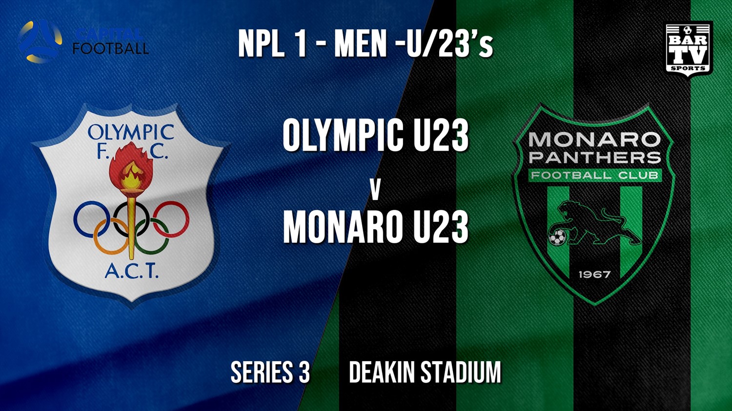 NPL1 Men - U23 - Capital Football  Series 3 - Canberra Olympic U23 v Monaro Panthers U23 Minigame Slate Image