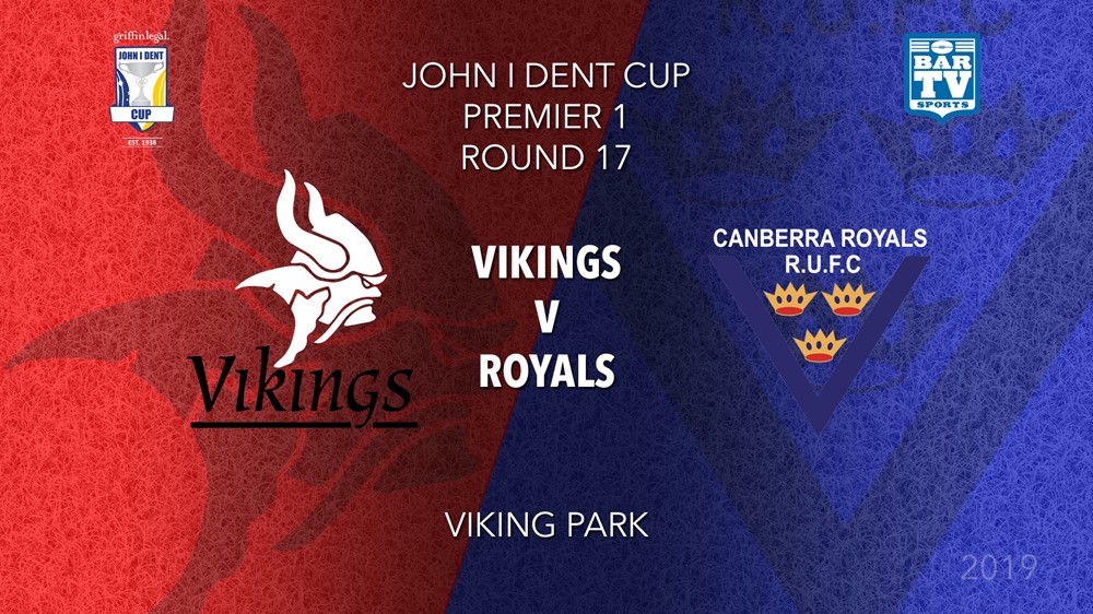 John I Dent Round 17 - Premier 1 - Tuggeranong Vikings v Canberra Royals Slate Image