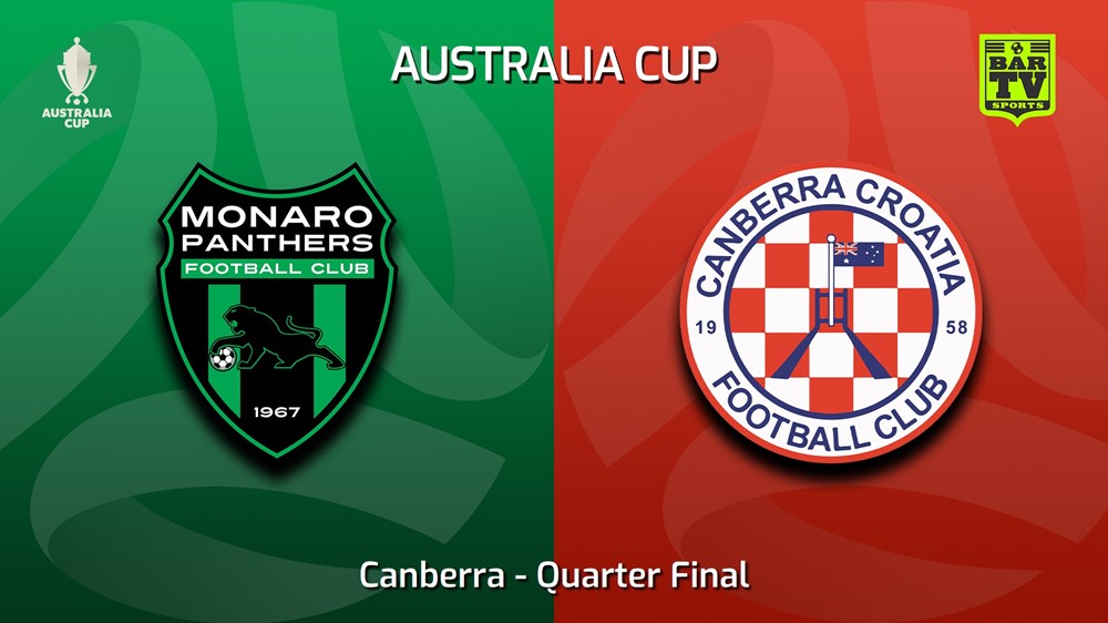 230418-Australia Cup Qualifying Canberra Quarter Final - Monaro Panthers v Canberra Croatia FC Slate Image