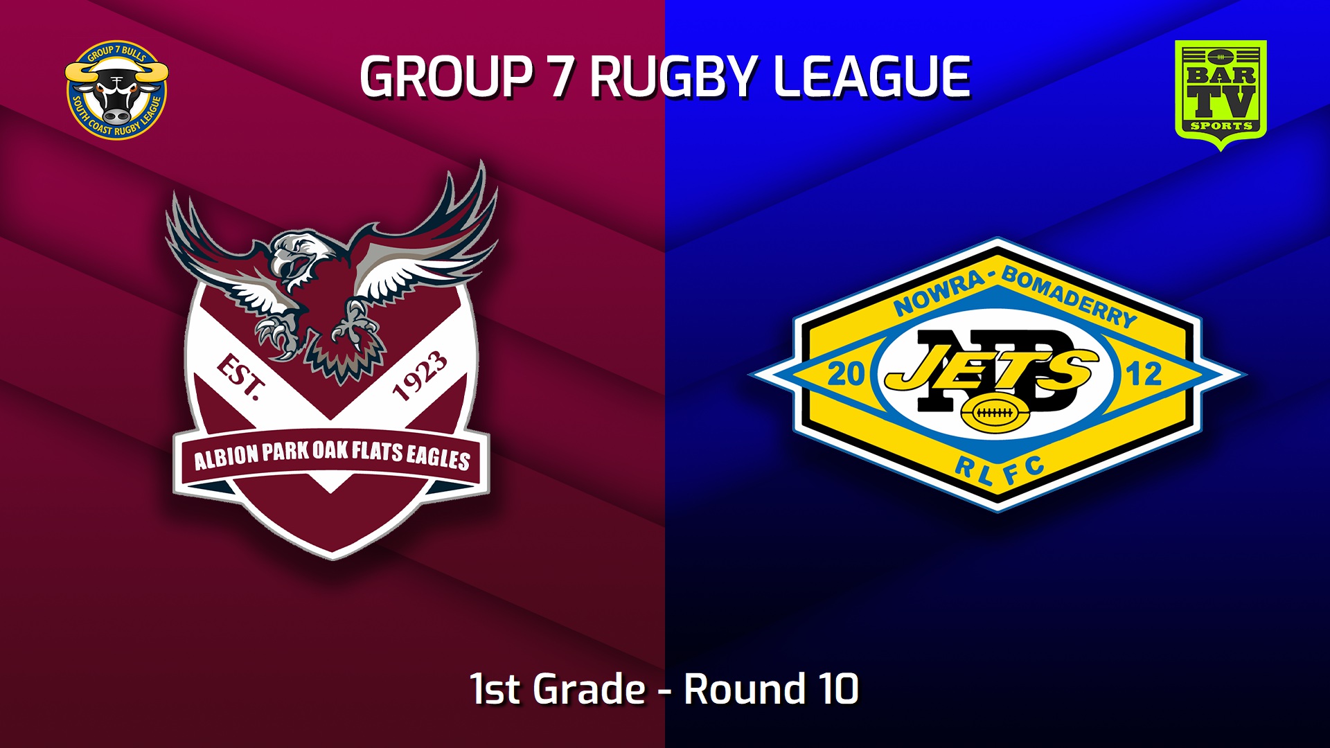 220626-South Coast Round 10 - 1st Grade - Albion Park Oak Flats Eagles v Nowra-Bomaderry Jets Slate Image