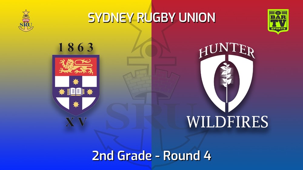 220423-Sydney Rugby Union Round 4 - 2nd Grade - Sydney University v Hunter Wildfires Slate Image
