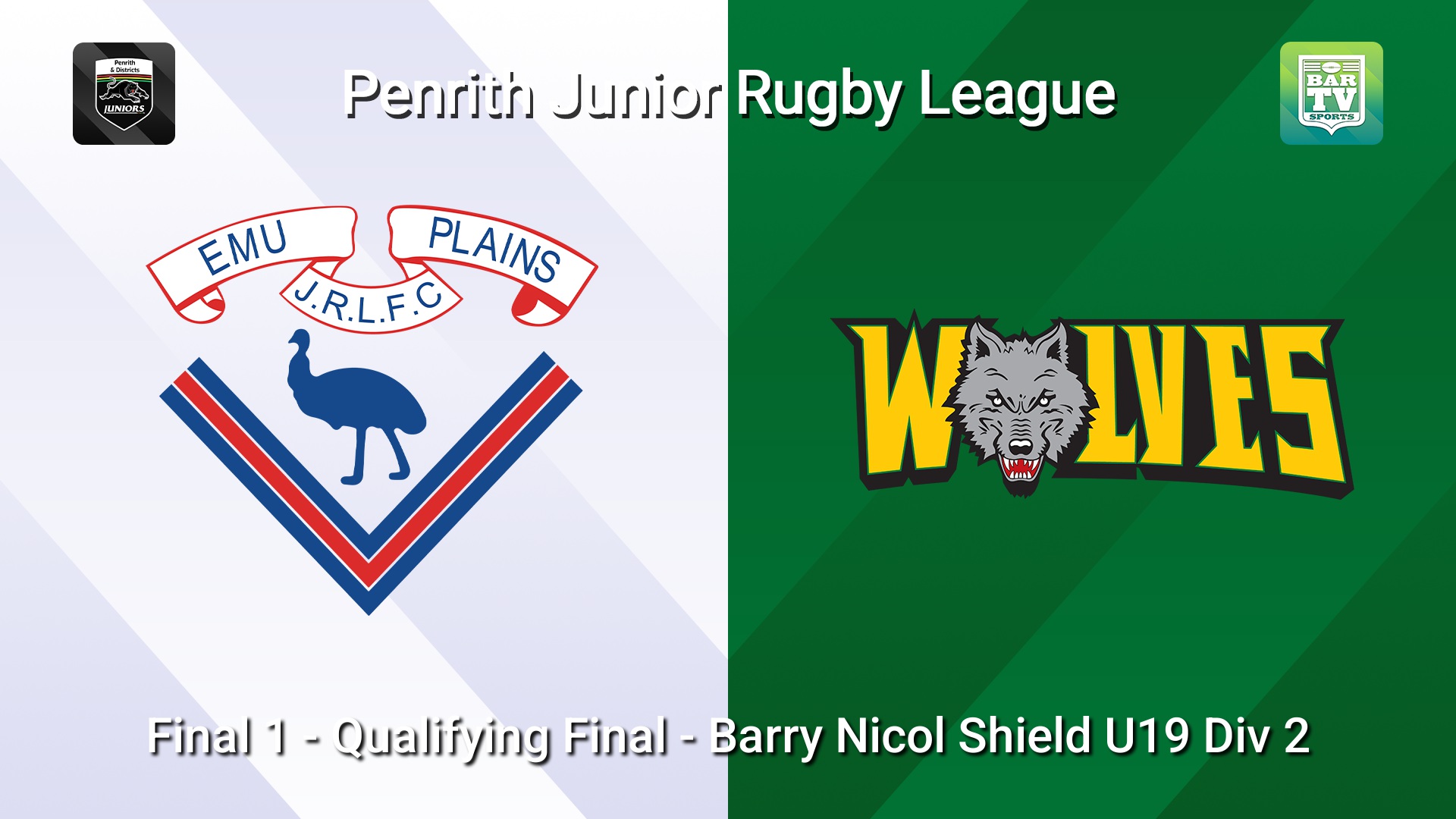 260823-video-Penrith & District Junior Rugby League Final 1 - Qualifying Final - Barry Nicol Shield U19 Div 2 - Emu Plains v Windsor Wolves Slate Image