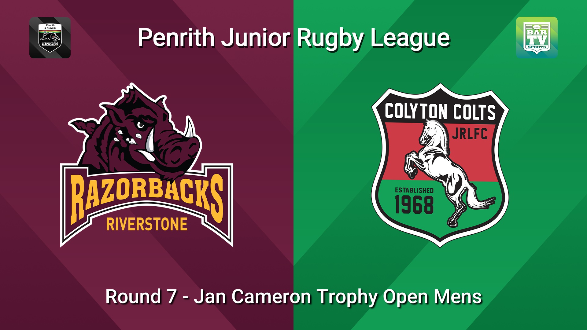 260531-video-Penrith & District Junior Rugby League Round 7 - Jan Cameron Trophy Open Mens - Riverstone v Colyton Slate Image