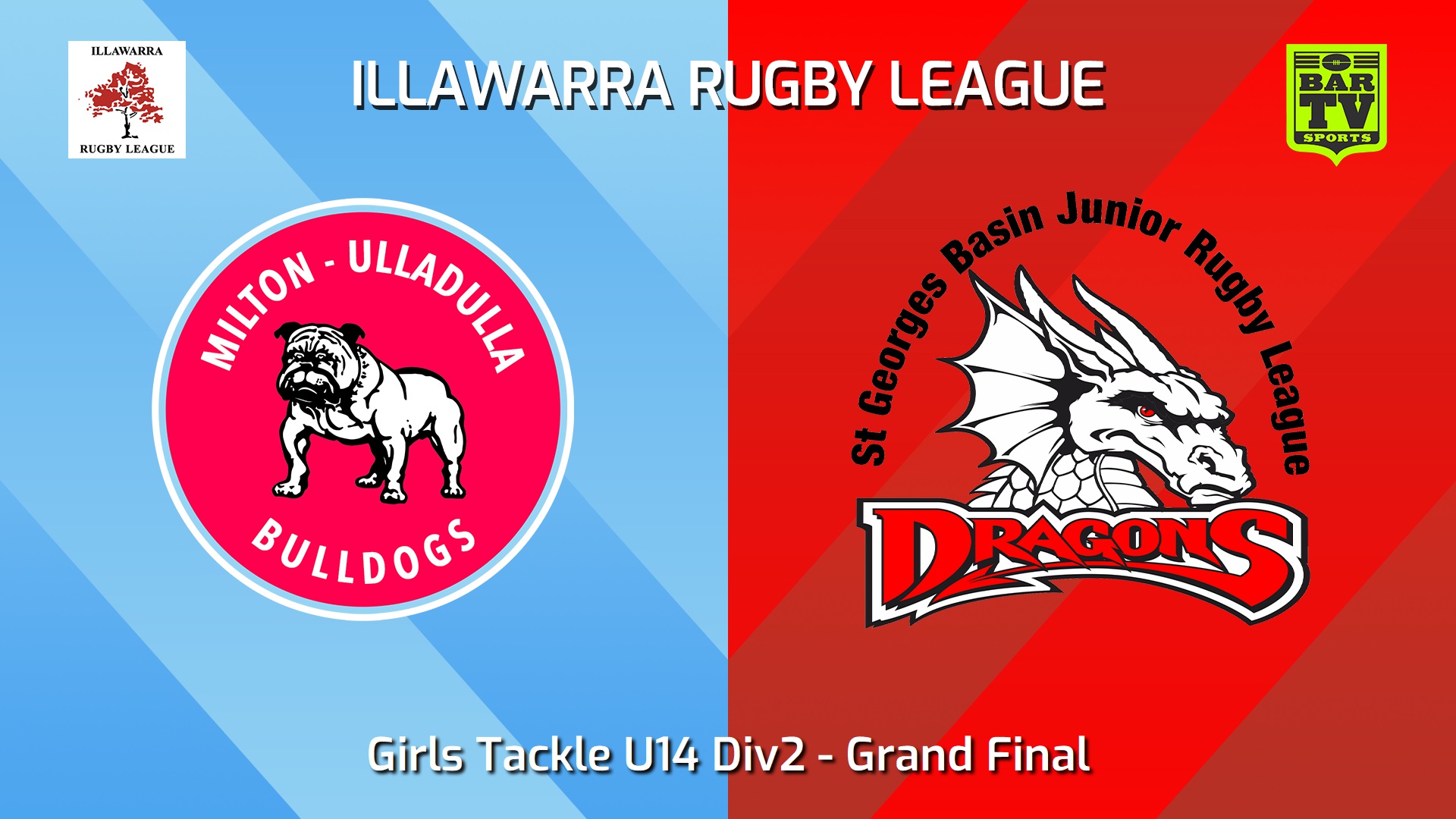 240823-video-Illawarra Rugby League Juniors Grand Final - Girls Tackle U14 Div2 - Milton-Ulladulla Bulldogs v St Georges Basin Dragons Slate Image