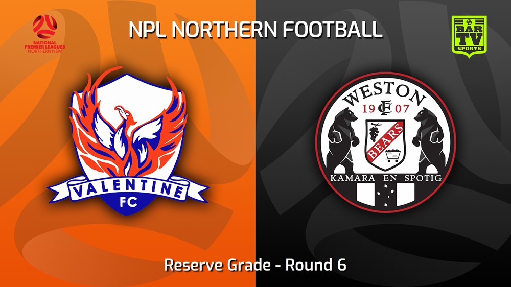 230503-NNSW NPLM Res Round 6 - Valentine Phoenix FC Res v Weston Workers FC Res Slate Image