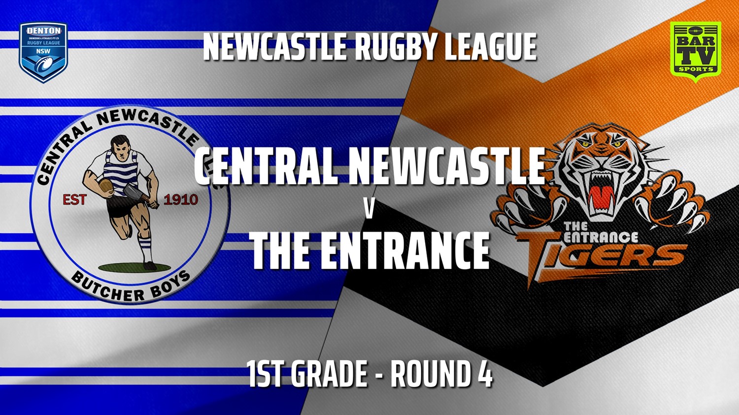 MINI GAME: Newcastle Rugby League Round 4 - 1st Grade - Central Newcastle v The Entrance Tigers Slate Image