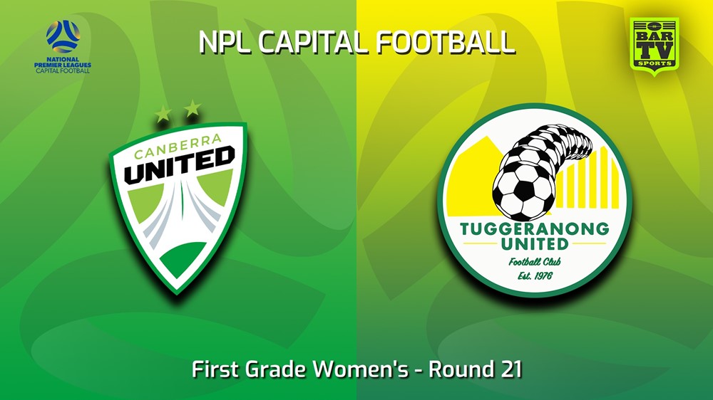 230903-Capital Womens Round 21 - Canberra United W v Tuggeranong United FC (women) Minigame Slate Image