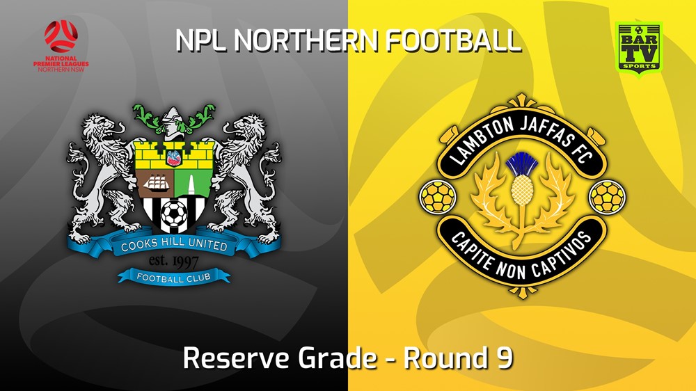 220507-NNSW NPLM Res Round 9 - Cooks Hill United FC (Res) v Lambton Jaffas FC Res Slate Image