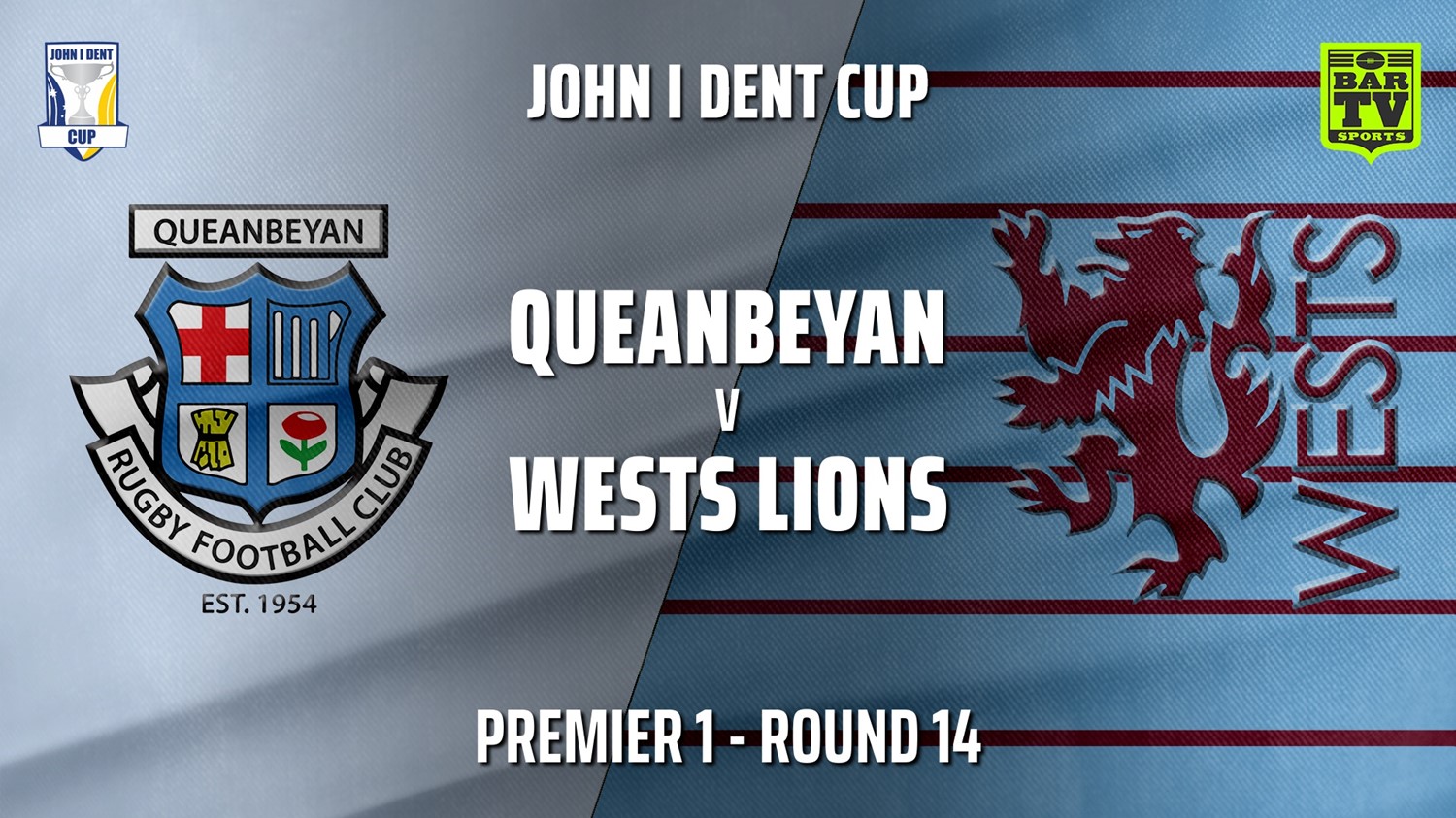 MINI GAME: John I Dent (ACT) Round 14 - Premier 1 - Queanbeyan Whites v Wests Lions Slate Image