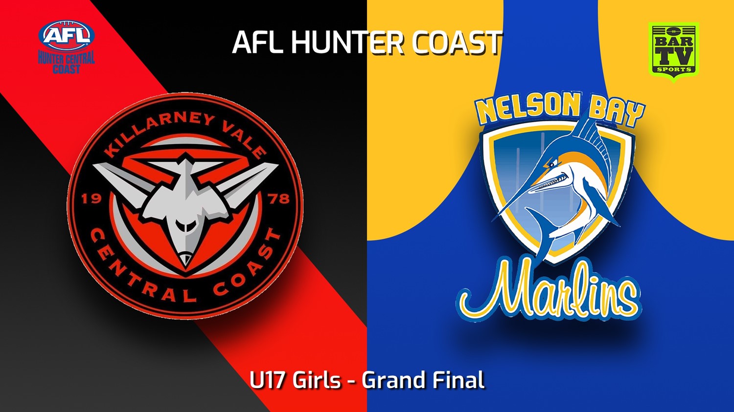 230903-AFL Hunter Central Coast Grand Final - U17 Girls - Killarney Vale Bombers v Nelson Bay Marlins Minigame Slate Image