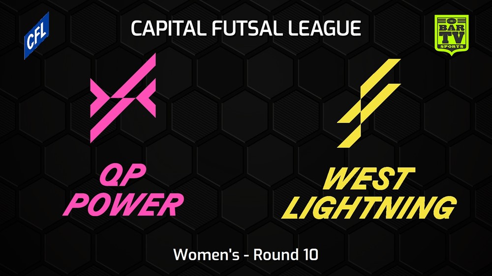 240126-Capital Football Futsal Round 10 - Women's - Queanbeyan-Palerang Power v West Canberra Lightning Minigame Slate Image