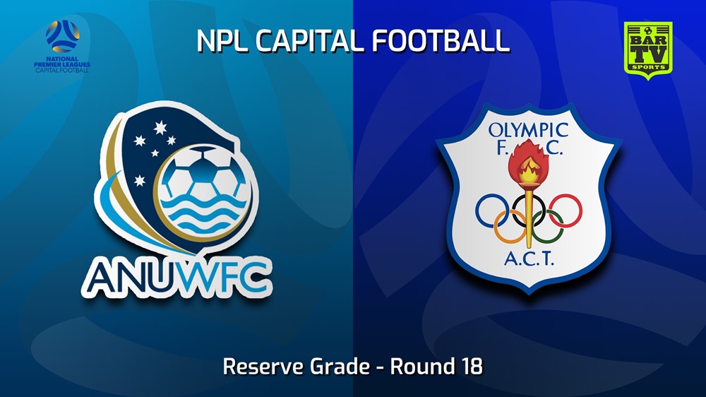 230813-NPL Women - Reserve Grade - Capital Football Round 18 - ANU WFC (women) v Canberra Olympic FC (women) Slate Image