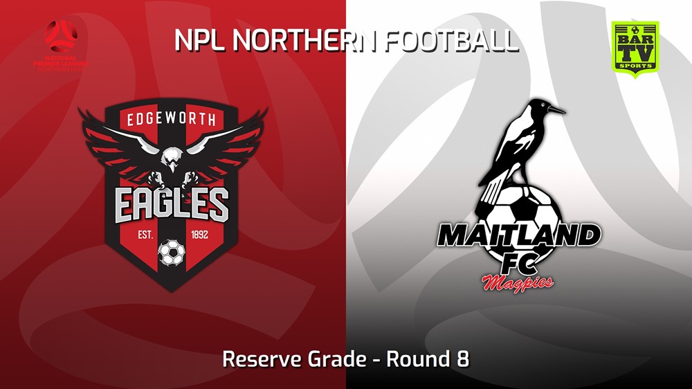 230423-NNSW NPLM Res Round 8 - Edgeworth Eagles Res v Maitland FC Res Slate Image