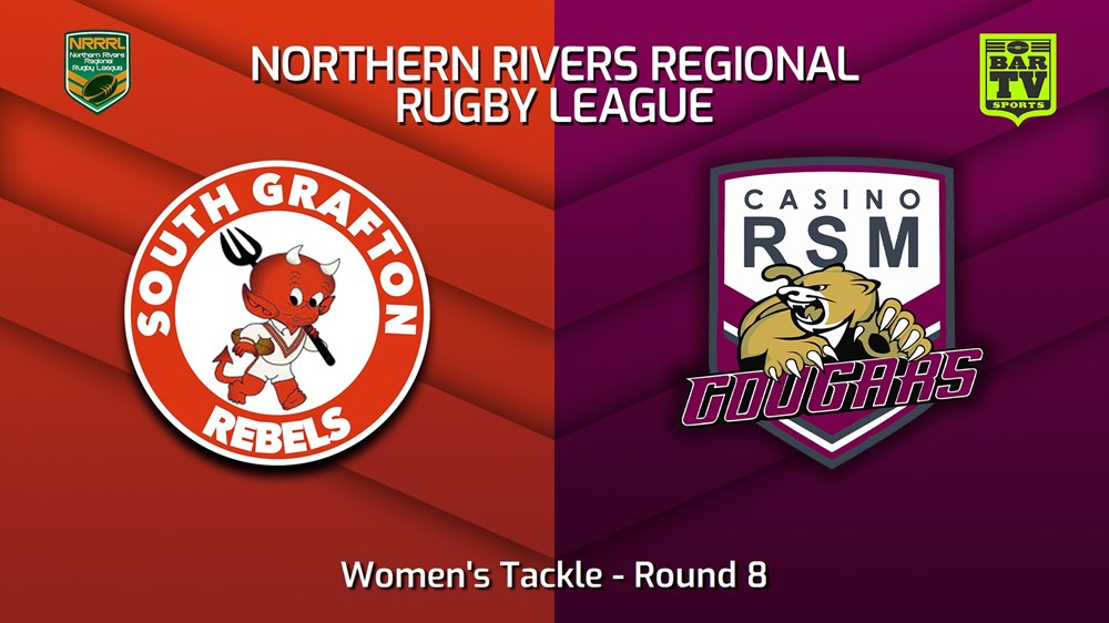 230624-Northern Rivers Round 8 - Women's Tackle - South Grafton Rebels v Casino RSM Cougars Slate Image