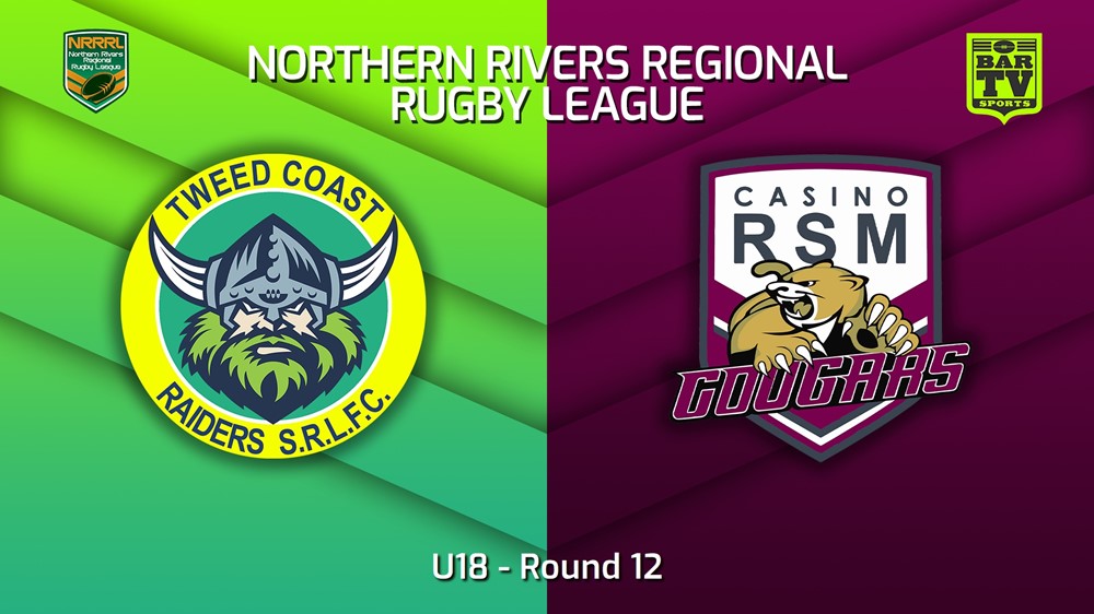 230709-Northern Rivers Round 12 - U18 - Tweed Coast Raiders v Casino RSM Cougars Minigame Slate Image