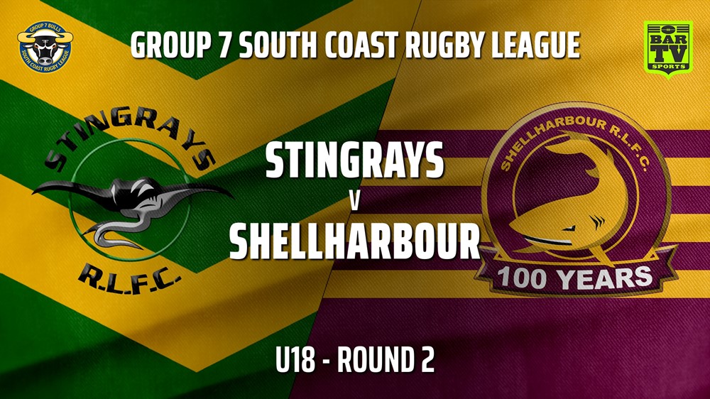 Group 7 RL Round 2 - U18 - Stingrays of Shellharbour v Shellharbour Sharks Slate Image