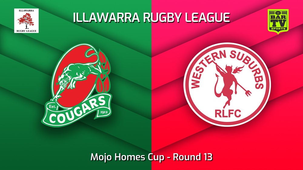230729-Illawarra Round 13 - Mojo Homes Cup - Corrimal Cougars v Western Suburbs Devils Minigame Slate Image